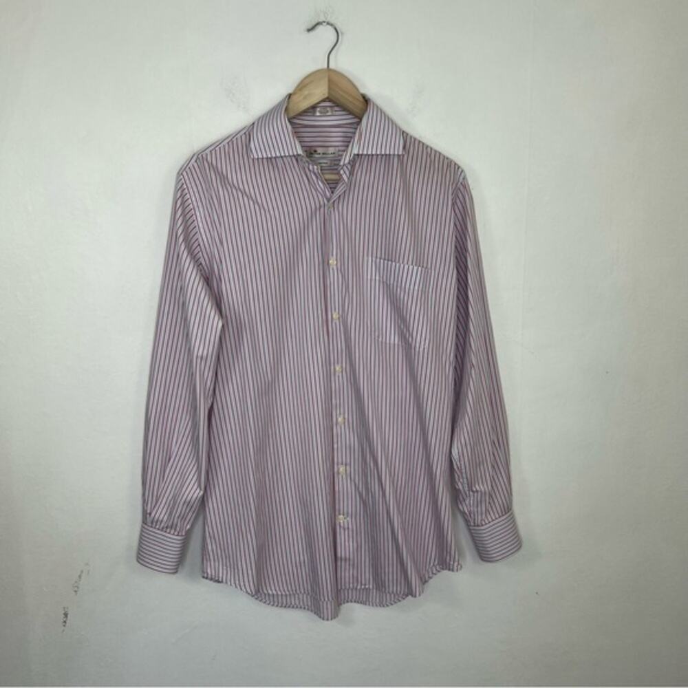 Peter Millar Men's Dress Shirt Button Up Long Sleeve Stripe Size M Medium